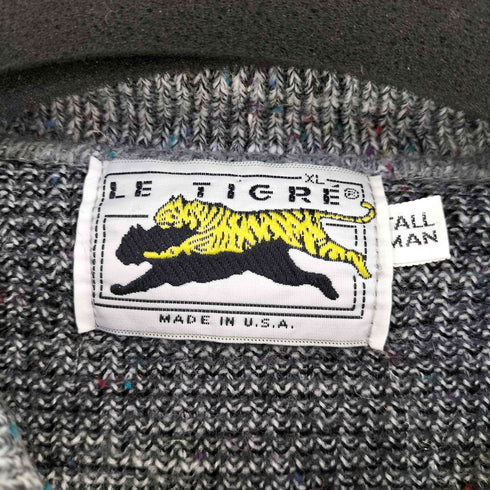 LE TIGER USA製 ネップ アクリルニットポロ メンズ import:XL