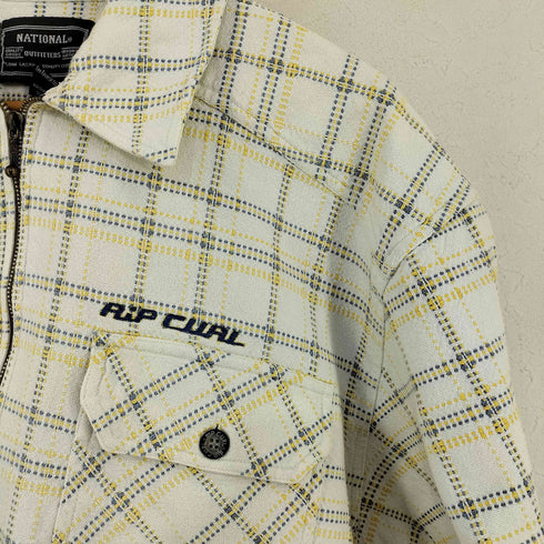 RiP CURL フロントロゴ刺繍 チェックジップアップブルゾン サーフ メンズ import:XL