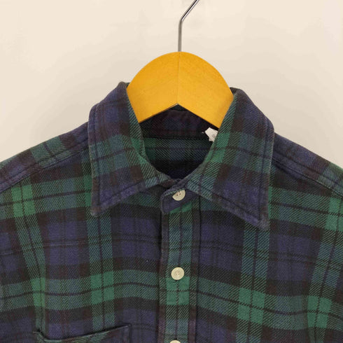 紙タグ ブラックウォッチ チェック ヘビーウェイト コットン L/S シャツ メンズ import:S
