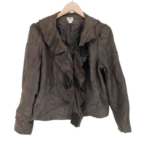 ワシントン worthington フェイクスウェードフリルデザインジャケット レディース 1X