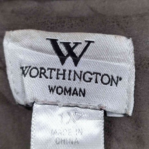 ワシントン worthington フェイクスウェードフリルデザインジャケット レディース 1X