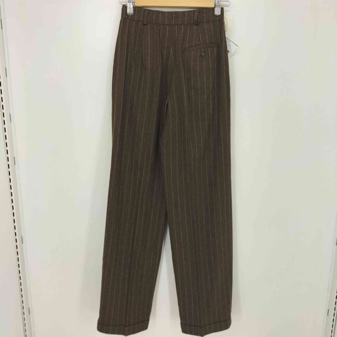 マックスマーラ MAX MARA ウールストライプタックパンツ 白タグ イタリア製 レディース JPN:40