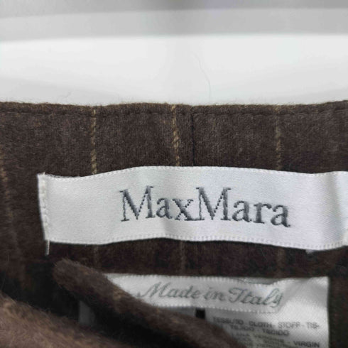 マックスマーラ MAX MARA ウールストライプタックパンツ 白タグ イタリア製 レディース JPN:40