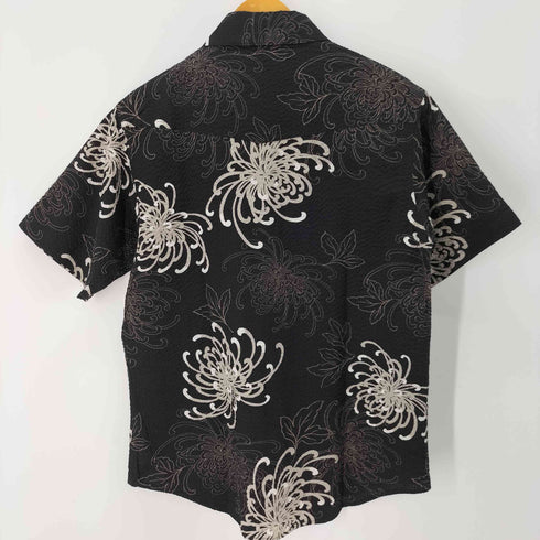 衣櫻 総柄プリントS/Sシアサッカーシャツ ダブルポケット 彼岸花 メンズ JPN:1
