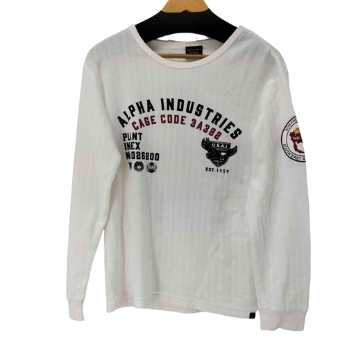 アルファインダストリーズ ALPHA INDUSTRIES ヘリンボーンバックプリントTシャツ メンズ JPN:M