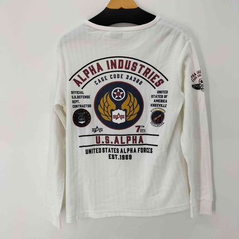 アルファインダストリーズ ALPHA INDUSTRIES ヘリンボーンバックプリントTシャツ メンズ JPN:M