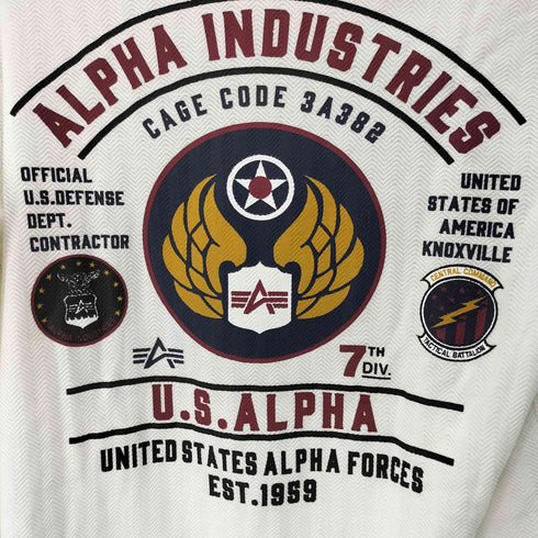 アルファインダストリーズ ALPHA INDUSTRIES ヘリンボーンバックプリントTシャツ メンズ JPN:M