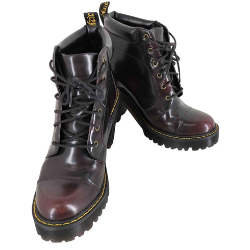 ドクターマーチン Dr.Martens AVERIL LEATHER HEELED ANKLE BOOTS Cherry Red レディース UK:5