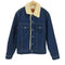 サンドロパリ sandro PARIS Faux Shearling Denim Jacket In Midnight Blue メンズ