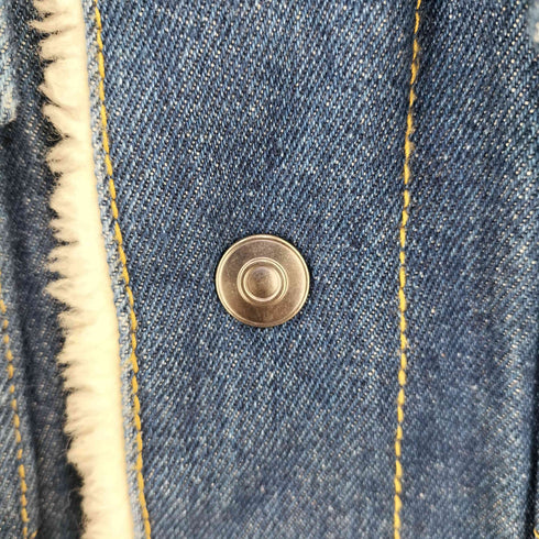 サンドロパリ sandro PARIS Faux Shearling Denim Jacket In Midnight Blue メンズ