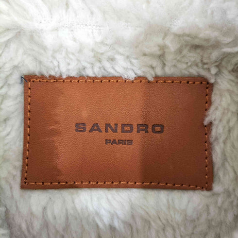 サンドロパリ sandro PARIS Faux Shearling Denim Jacket In Midnight Blue メンズ