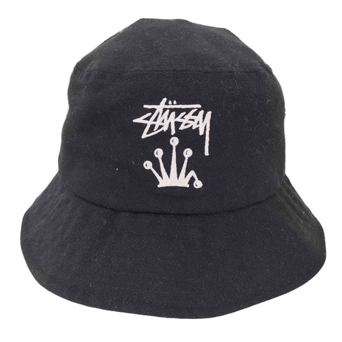 ステューシー Stussy 折れクラウン ロゴ刺繍バケットハット メンズ S/M