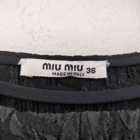 ミュウミュウ miu miu MADE IN ITALY シャーリング シルク混ミニワンピース レディース 36