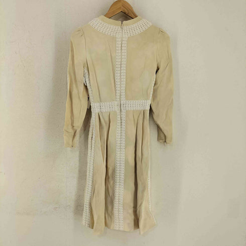 ヴァレンティノ Valentino ecru long sleeve dress with lace panels レディース EUR:38