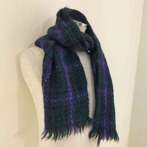 BRANIGAN MADE IN IRELAND チェックフリンジ ウールマフラー メンズ ONE SIZE
