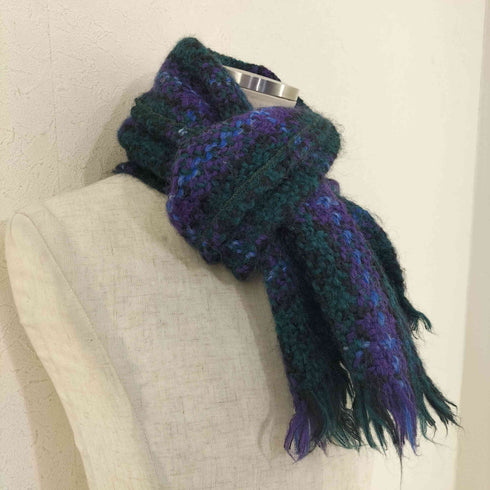 BRANIGAN MADE IN IRELAND チェックフリンジ ウールマフラー メンズ ONE SIZE
