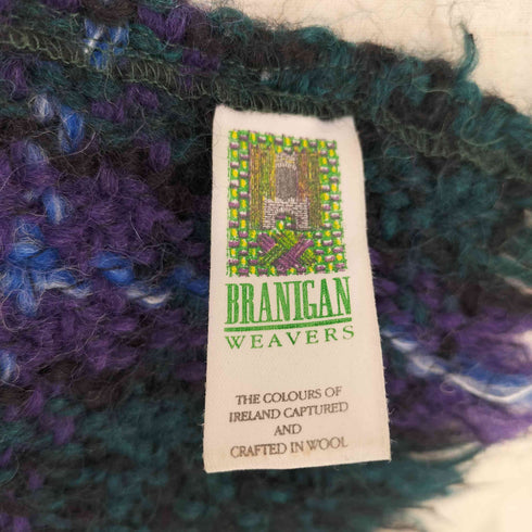 BRANIGAN MADE IN IRELAND チェックフリンジ ウールマフラー メンズ ONE SIZE