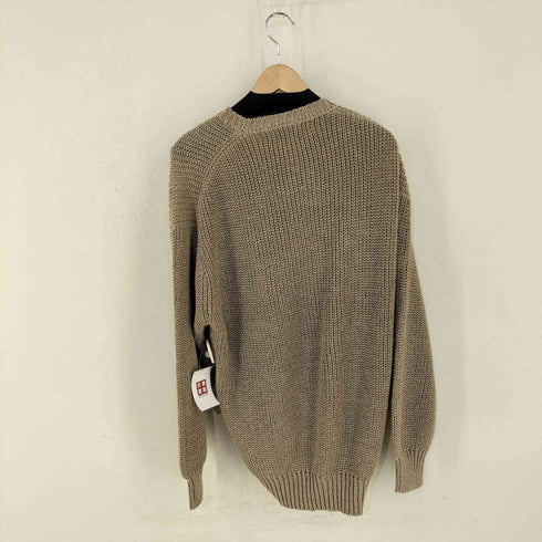 コムデギャルソンオム COMME des GARCONS HOMME 80s 銀タグ AD表記無 ペンキロゴプリント リネン100 クルーネックニット ARCHIVE メンズ ONE SIZE