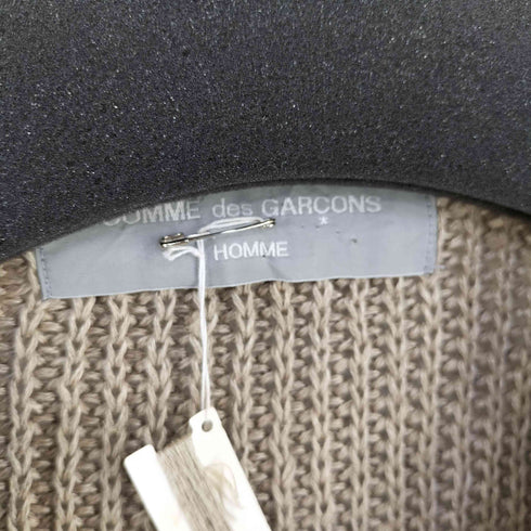 コムデギャルソンオム COMME des GARCONS HOMME 80s 銀タグ AD表記無 ペンキロゴプリント リネン100 クルーネックニット ARCHIVE メンズ ONE SIZE