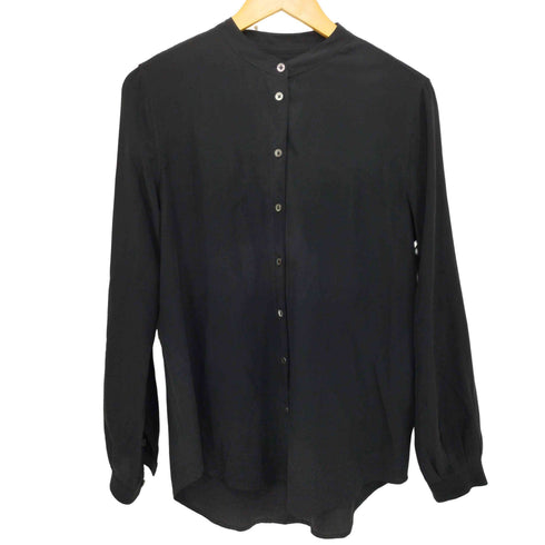 エキプモンフェム EQUIPMENT FEMME 総シルク バンドカラーシャツ Henri Silk Top レディース import:S