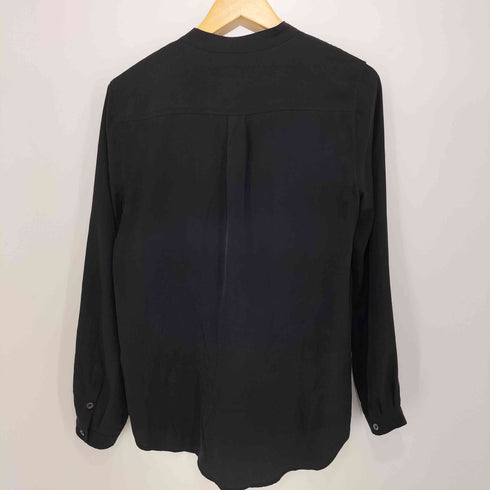 エキプモンフェム EQUIPMENT FEMME 総シルク バンドカラーシャツ Henri Silk Top レディース import:S
