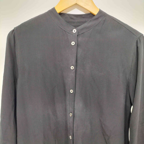 エキプモンフェム EQUIPMENT FEMME 総シルク バンドカラーシャツ Henri Silk Top レディース import:S
