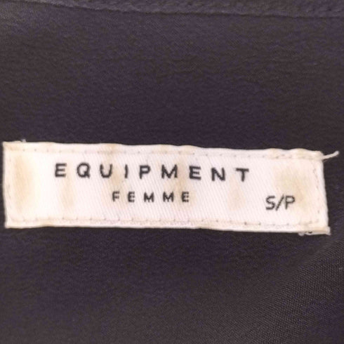 エキプモンフェム EQUIPMENT FEMME 総シルク バンドカラーシャツ Henri Silk Top レディース import:S