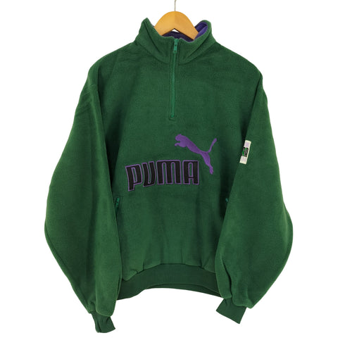 プーマ PUMA OLD フロントロゴ刺繍 ハーフジップフリースプルオーバー メンズ LL
