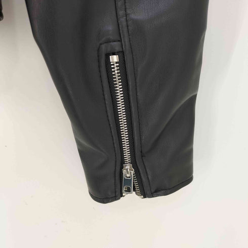 ザラ ZARA フェイクレザー ダブルライダースジャケット レディース import:M