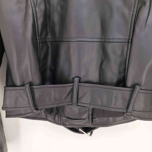 ザラ ZARA フェイクレザー ダブルライダースジャケット レディース import:M