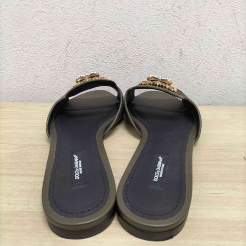 ドルチェアンドガッバーナ DOLCE&GABBANA ブローチ装飾 カモ柄サンダル レディース 37.5