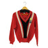 80-90s TOP Vネックストライプウールニット メンズ JPN:M