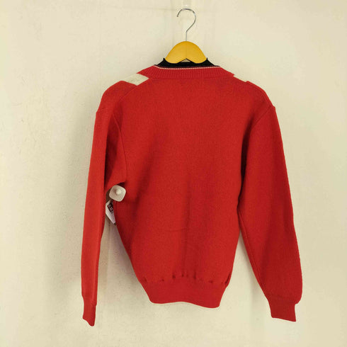 80-90s TOP Vネックストライプウールニット メンズ JPN:M