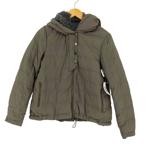 ブルネロクチネリ BRUNELLO CUCINELL MADE IN ITALY ダウンフーディジャケット ボアフーディ レディース EUR:40