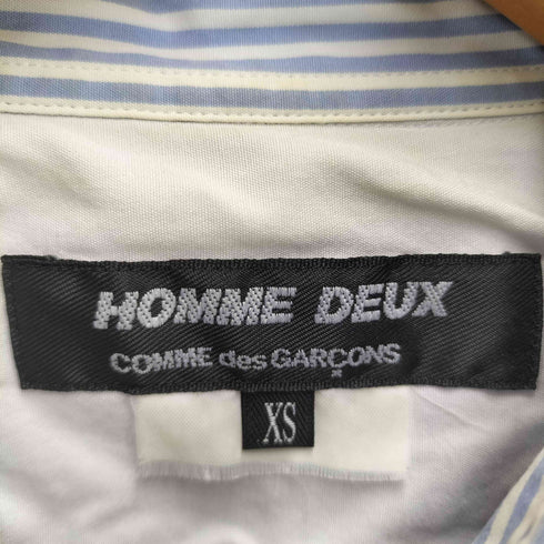 コムデギャルソンオムドゥ COMME des GARCONS HOMME DEUX AD2013 素材切替 ストライプシャツ メンズ XS