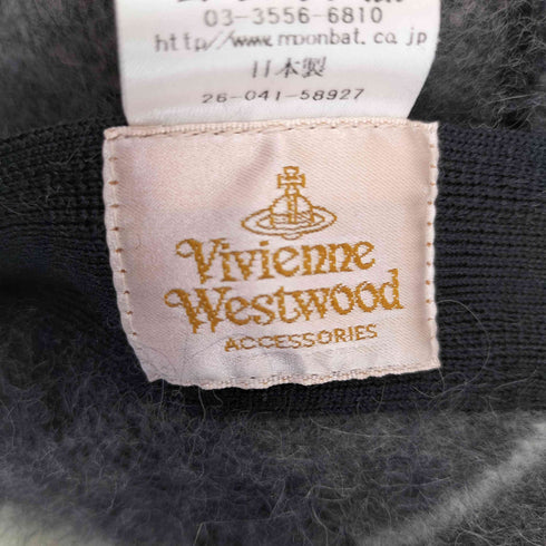ヴィヴィアンウエストウッド Vivienne Westwood アンゴラ混 チェック柄ニット帽 レディース S~M