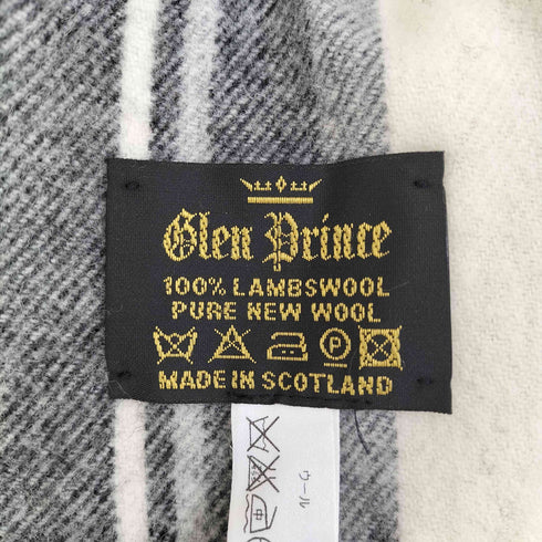 グレンプリンス Glen Prince スコットランド製 ラムズウール フリンジ タータンチェックマフラー レディース