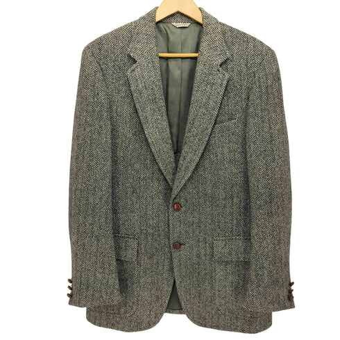 HUDSON'S MEN'S STORE ヘリンボーン柄 HARRIS TWEED ピュアスコティッシュウール ユニオンチケット クルミボタン 2B テーラードジャケット メンズ
