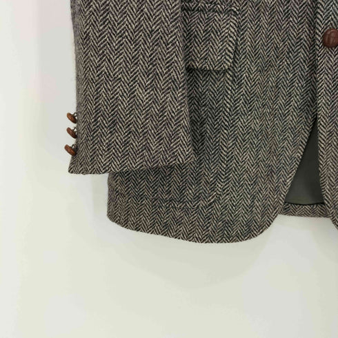HUDSON'S MEN'S STORE ヘリンボーン柄 HARRIS TWEED ピュアスコティッシュウール ユニオンチケット クルミボタン 2B テーラードジャケット メンズ