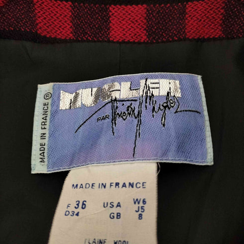 ミュグレー Mugler パイピング ノーカラージャケット フランス製 レディース FR:36