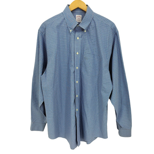 ブルックスブラザーズ 346 BROOKS BROTHERS 90s ワンポイント ボタンダウンチェックシャツ メンズ import:L