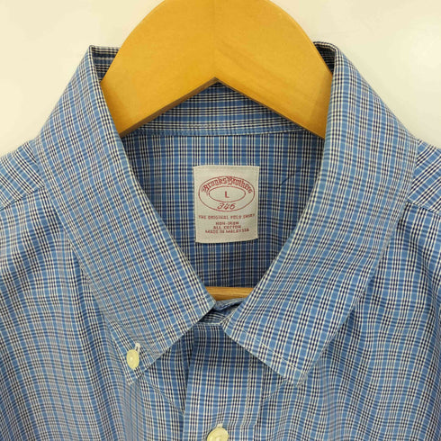 ブルックスブラザーズ 346 BROOKS BROTHERS 90s ワンポイント ボタンダウンチェックシャツ メンズ import:L
