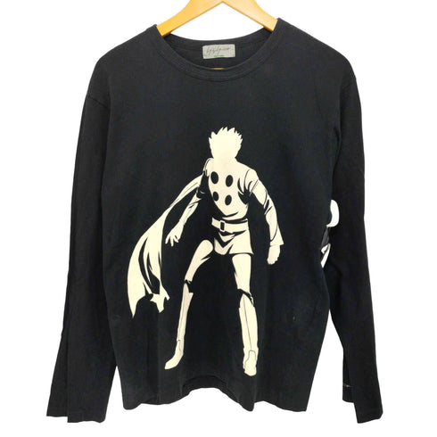 ヨウジヤマモトプールオム Yohji Yamamoto POUR HOMME 前面プリント クルーネック ロングスリーブTシャツ メンズ JPN:3
