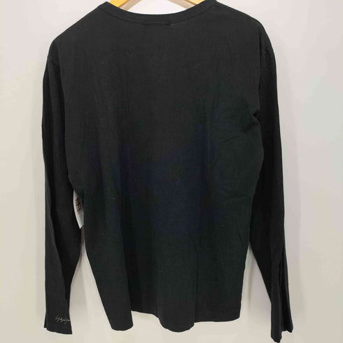 ヨウジヤマモトプールオム Yohji Yamamoto POUR HOMME 前面プリント クルーネック ロングスリーブTシャツ メンズ JPN:3