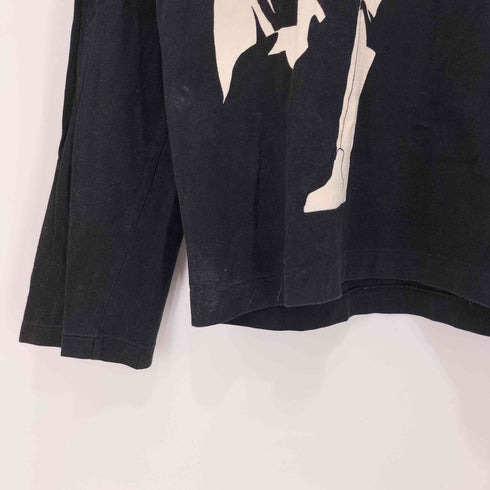 ヨウジヤマモトプールオム Yohji Yamamoto POUR HOMME 前面プリント クルーネック ロングスリーブTシャツ メンズ JPN:3