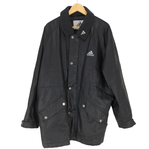 アディダス adidas 90s 万国旗タグ コーティング加工ハーフコート MADE IN PORTUGAL メンズ JPN:L