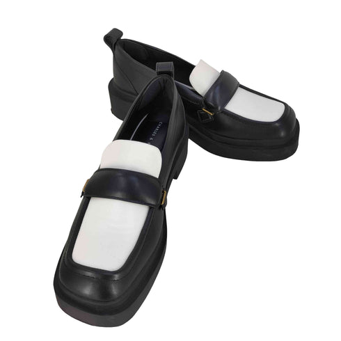 チャールズキース CHARLES & KEITH Two-Tone Platform Penny Loafers 2トーン プラットフォーム ペニーローファー レディース 38