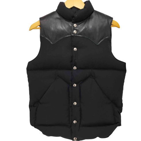 ロッキーマウンテンフェザーベッド Rocky Mountain FeatherBed 別注 ウール レザー切替ダウンベスト メンズ US:38