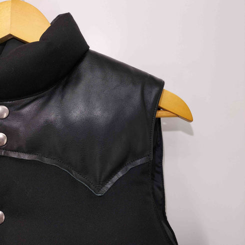 ロッキーマウンテンフェザーベッド Rocky Mountain FeatherBed 別注 ウール レザー切替ダウンベスト メンズ US:38