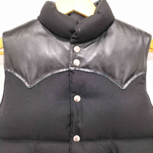 ロッキーマウンテンフェザーベッド Rocky Mountain FeatherBed 別注 ウール レザー切替ダウンベスト メンズ US:38